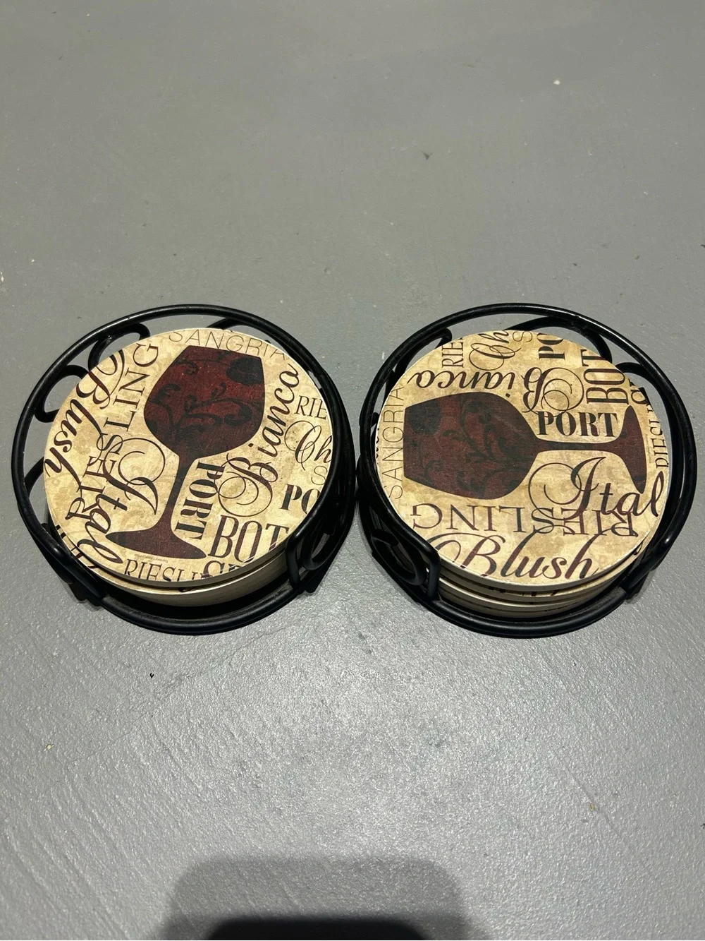 Ceramic Coasters with Tray Organizers